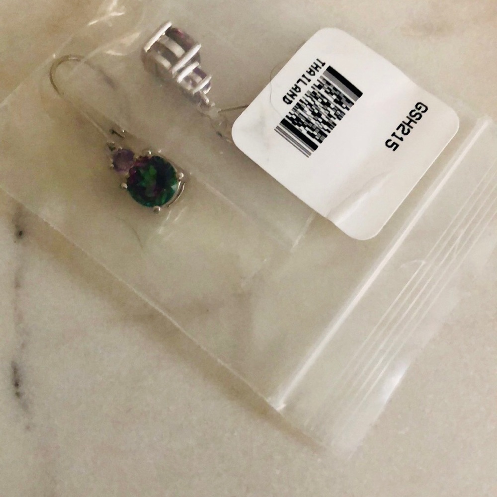 NWT JTV mystic Topaz dangle sterling silver earrings HP!
